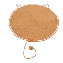 Tappetino grattante per gatti, 80 cm di diametro, rotondo, in corda di cotone, con pallina.