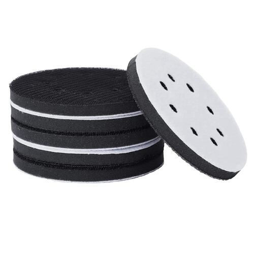 6 PeçAs 5 Polegadas (125 Mm) 8 Furos Esponja Macia Interface Interface para Almofadas de Lixa e Discos de Lixa de Gancho e LaçO para Polimento de
