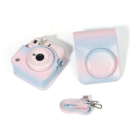Camera Case with Adjustable Shoulder Strap PU Leather Soft Protective Case Trave Bag for  Instax  12,B 2