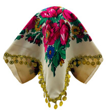 Eye Catching Peony Floral Scarf As Multifunctional Head-MHS