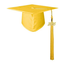 Bachelor Cap for 2026 Graduation-Yellow Children model