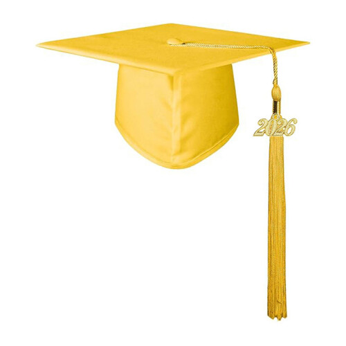 Bachelor Cap for 2026 Graduation-Yellow Children model