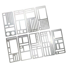 Pack Of 9 Stencil Templates For Drawing And Recording Inspiration