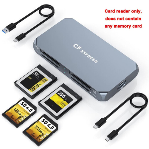 10Gbps High-Speed 4-in-1 CFexpress TypeB/XQD/SD4.0 Card Reader for  Cameras 2
