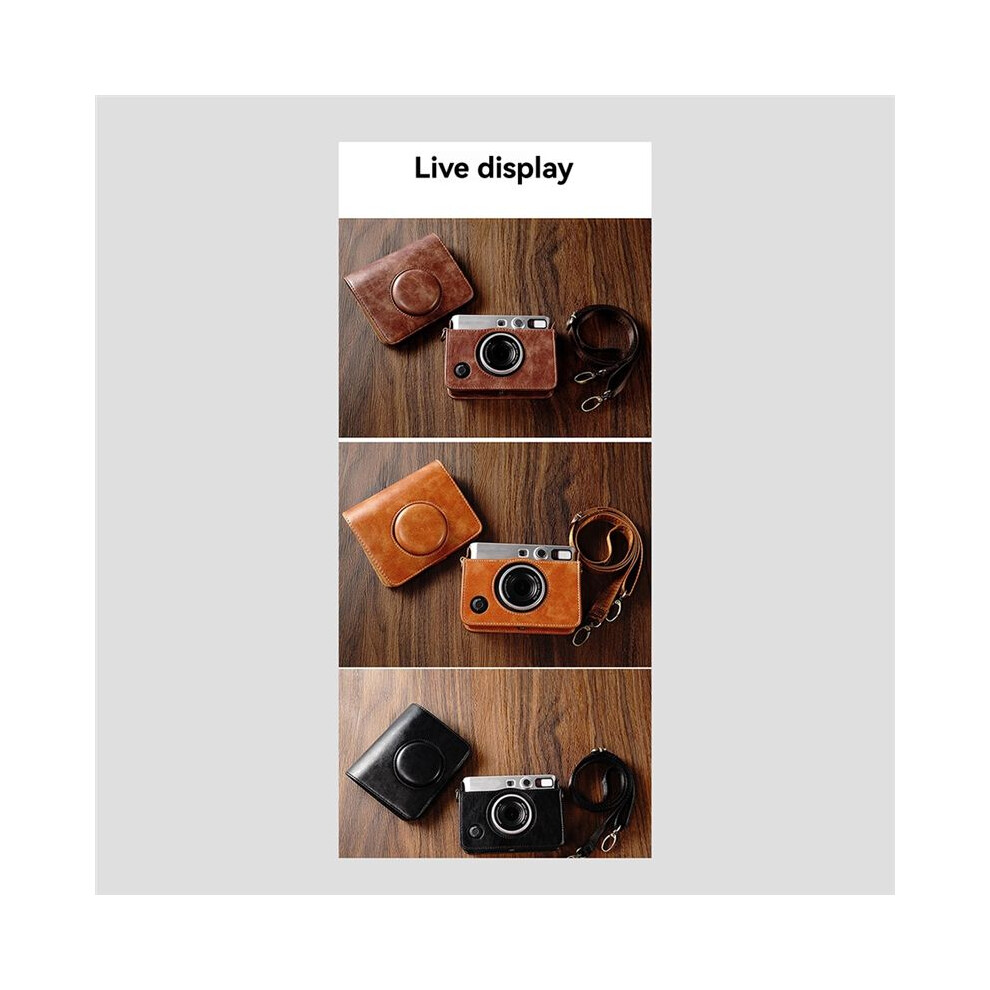 Pu Leather Camera Bag For Instax Evo Protective Case With Shoulder Strap Camera Accessory Storage C 6032793000978
