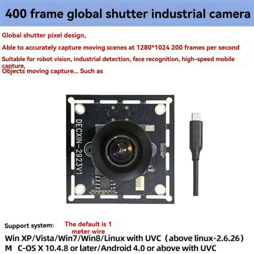 USB3.0 Global Shutter Camera 1.3MP 123 Industrial Camera Module 400 Frames Driver-Free for WINXP/7 8 10 LINUX Android 2