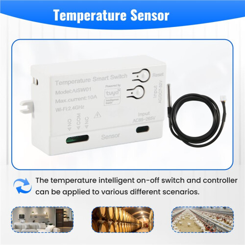 Tuya WiFi Temperature  Sensor 2.4G WiFi Temperature  Sensor   with 1M Temperature Probe 1