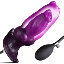 Inflatable Butt Plug Sex Toy, Large Monster Alien Dildo with Knot, Huge Silicone Fantasy Anal Plug, Giant Anal Stretcher, Expanding Anal Dilator