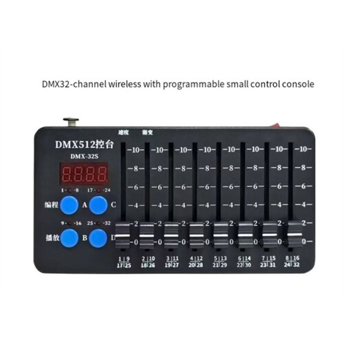 Battery DMX512 Console 32CH Rechargeable Stage Light Controller with Wireless DMX512 Male Function 2
