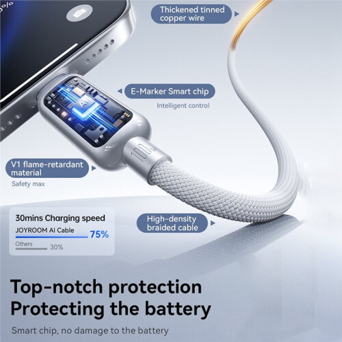 Joyroom 100W Fast Charging Cable USB Type-C to Type-C Cable with Automatic Power Off for /// B 2