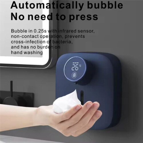 USB Rechargeable Multifunctional Wall Mounted Automatic Soap Dispenser Sensor LED Digital Display Soap Dispenser 320ML 2