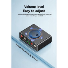 3.5mm RCA 1-to-2 Front Audio Amplifier 3.5mm 2RCA Laptop to Computer Volume Control Converter with /Off