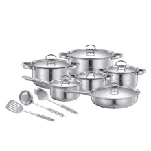 Modernes Kochset aus rostfreiem Stahl, komplett mit 4