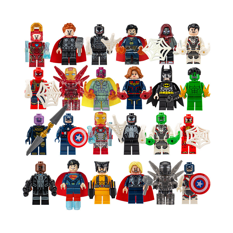 Gacloz 24Pcs Minifigures Spiderman Heroes Kids Toys