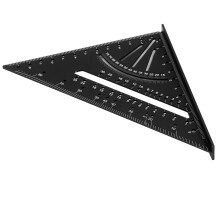Équerre en aluminium de 7 pouces avec rapporteur, règle à angles multiples pour la menuiserie, noire