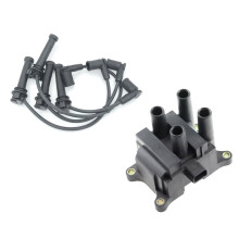 1Set Ignition Coil +Ignition Wire Set for  Focus 12 15 1.6 EcoSport Escort Fiesta 13 1.5 YS6F12280B1A CM5G12029FC