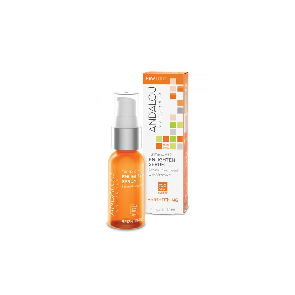 Dark Andalou Turmeric + C Enlighten Serum 32Ml Brightening & Antioxidant Facial Serum For Spots & Uneven Skin Tone