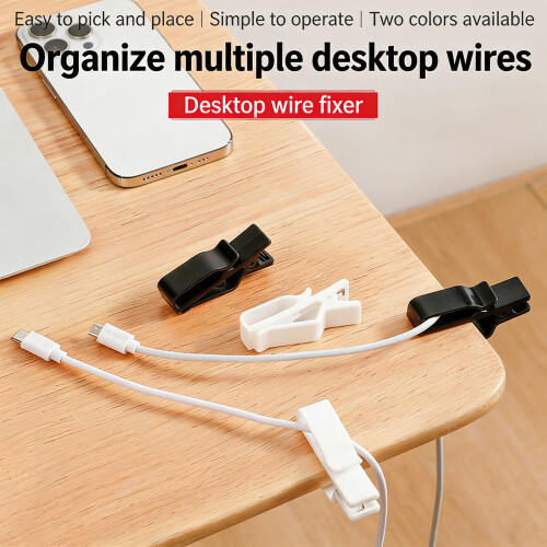 3Pcs Cable Cord Securing Management Clips With Long Clamp-Black 2