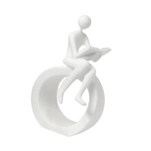 Reading Figurines and Statues Bookshelf Decorations-White