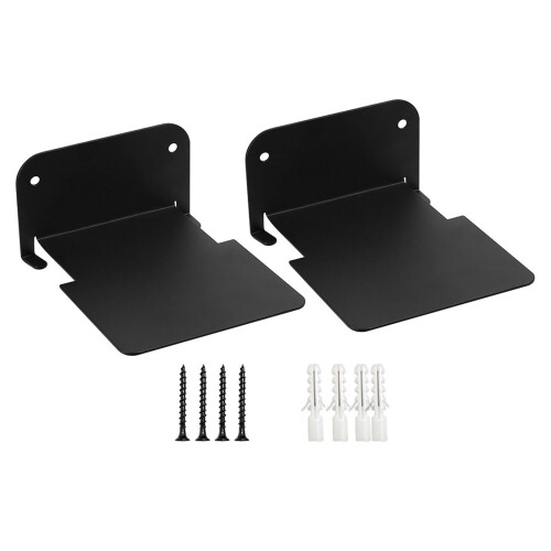 Space Saving Floating Shelf Black Metal For Organized Home