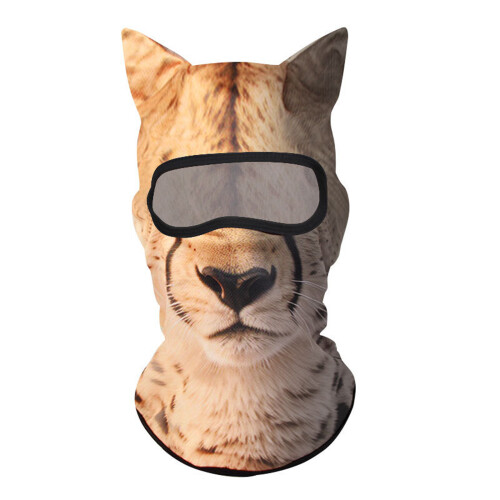 Multifunktionale Sturmhaube mit 3D-Katzenmuster für-F.
