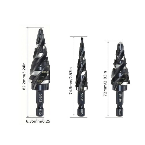 Professionele multi-size conische boorset verzinkboorbeitels 1