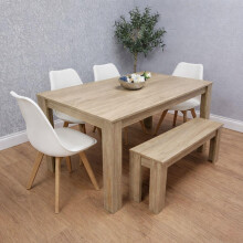 Modern Dining table Set With 4 Chairs And Bench