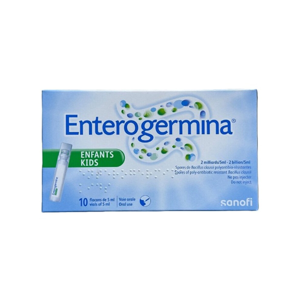 Enterogermina 5ml Suspension - Bacillus Clausii Probiotic for Diarrhea & Gut Flora Balance - 10 Vials