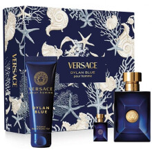 (100ml) Versace Dylan Blue Set 100ml Edt Spray + Bath And Shower Gel 150ml + Edp 5ml