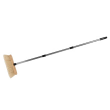 3Sets Outdoor Sweeping Brush with Stiff Bristles and Bamboo Handle