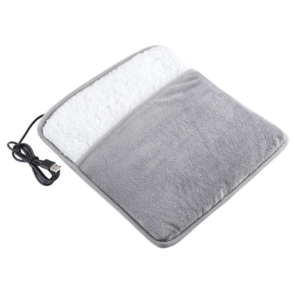 Iplusmile Portable Electric Foot Warmers Usb Heated Mat Foldable Plush Grey