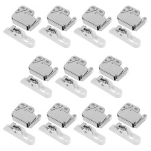 10Set Metal Push to Open Cabinet Latches Silver with Quiet Rebound
