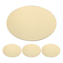 4Pcs Golden Acrylic Round Mirror Tray for Jewelry and Perfume Display