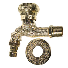 Wall Mounted Golden Outdoor Faucet Zinc Alloy Vintage Water Tap