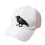 Gothic Embroidery Crow Baseball Cap Adjustable Dad Hat-White 1