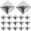 80Pcs Silver Square Pyramid Rivets Durable Four-Jaw Studs for Clothing 1