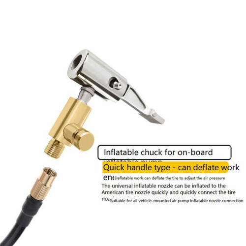 2X Luftpumpendüsenadapter mit Deflation Inflator Ventil Stecker Kopfclip Metall Fast Conversion Car 1