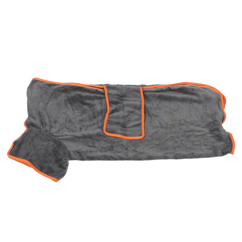 Robe de bain pour chien grise Taille L en polyester absorbant Quick-Dry 1