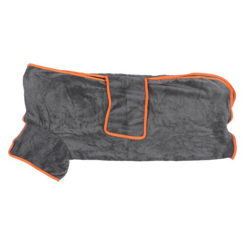 Robe de bain pour chien grise Taille L en polyester absorbant Quick-Dry 2