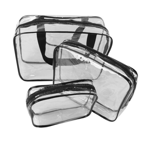 Clear PVC Cosmetic Bag – Large, Medium, Small Sizes 2