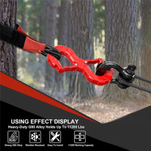 3/8 Tow Hook, Winch Hook for Off-Road Recovery, Towing Shackle 33000 Lbs, Integrated Winch Quick Shackle