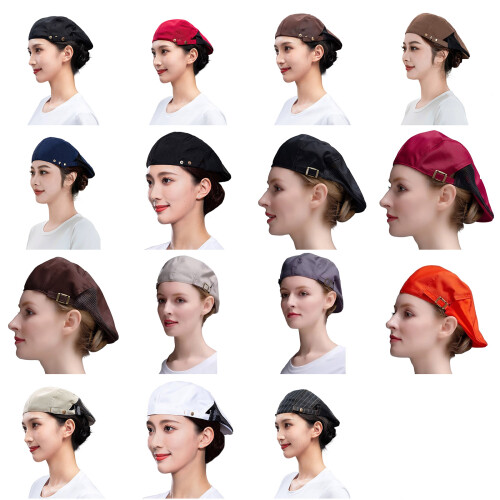 Flexible Food Service Headwear Quick Dry-Threebutton white c 2