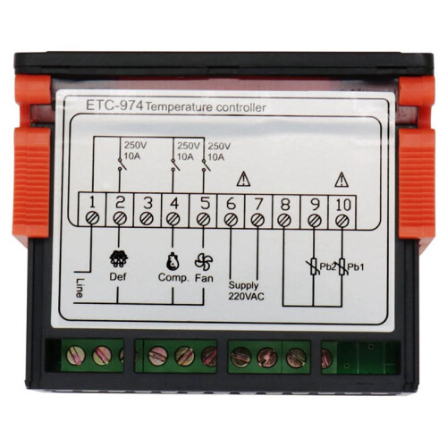 6X ETC-974 Digital Temperature Controller Microcomputer Thermostats Thermostat Refrigeration Alarm 220V NTC Sensor 1