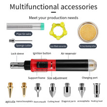 Cordless Gas Soldering Iron Heat Blower Torch Self-Ignite Instant Start Portable Adjustable Flame Control Welding Tools