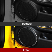Fibra de Carbono para  Camaro 2010-2015, Cubierta de Anillo de Altavoz de Audio para Puerta de Coche, Accesorios Interiores Embellecedores