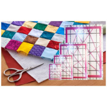 4pcs Quilting Ruler Square Acrylic Quilting Ruler Fabric Cutting Ruler Clear Mark Acrylic Ruler and Ironing Ruler B
