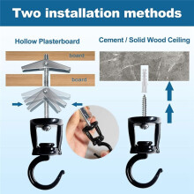 4 Pcs Ceiling Hooks for Hanging Plants,Heavy Duty Metal Plant Hooks, Screw in Hooks for Hanging Birdfeeders