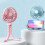 Octopusventilator, Desktop-Campingventilator, USB Oplaadbare Statiefventilator, met Lichtventilator Zwart 7