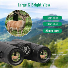 Binocolo Ad Alta Potenza 12x42 con Adattatore Telefonico Binocolo Impermeabile per Visione In Condizioni di Scarsa Illuminazione per Birdwatching,