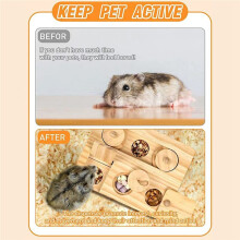 Guinea Pig Foraging Toys 6 in 1 Wooden Toys for Guinea Pig Educational Interactive Hide Treats Toys for Small Animal